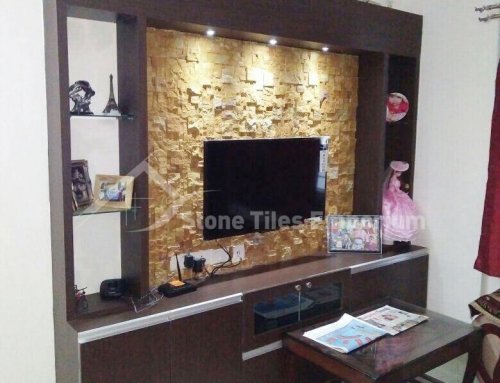 TV Background Stone Cladding Bangalore